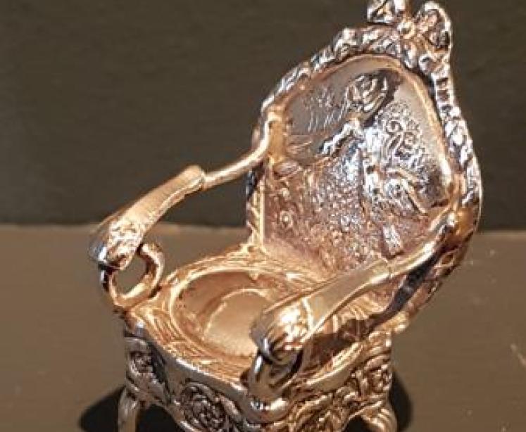 Russian Silver Miniature Arm Chair - Image 2