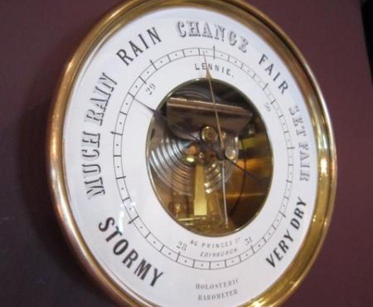 Large Victorian Skeletonised Edinburgh Marine Barometer - Image 1