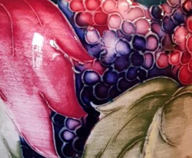 Moorcroft Leaf and Blackberries Roll Neck Vase - Image 2