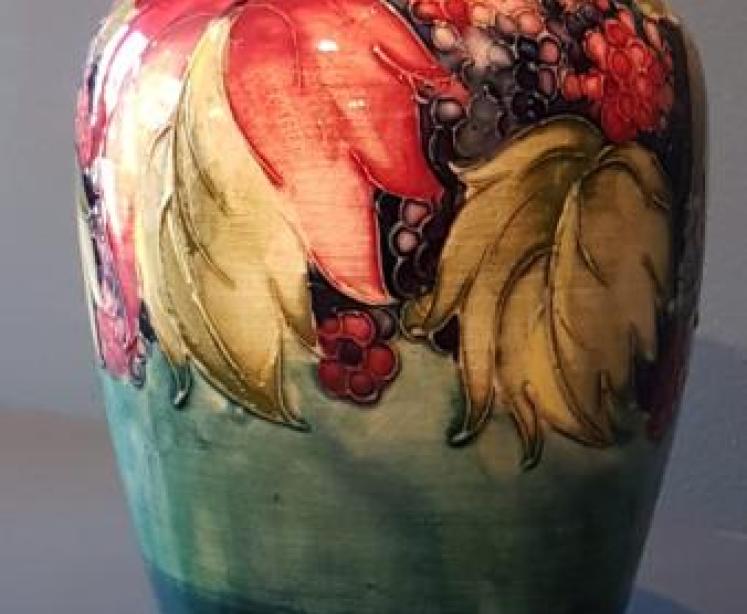 Moorcroft Leaf and Blackberries Roll Neck Vase - Image 6