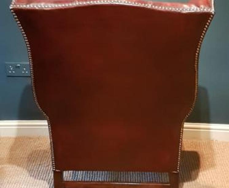 Leather Wing Back Arm Chair - Image 4
