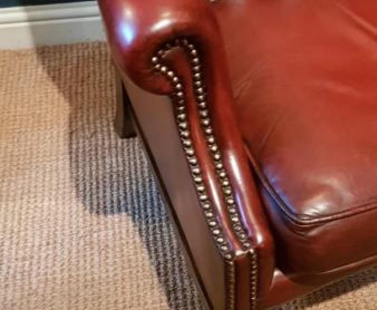 Leather Wing Back Arm Chair - Image 5