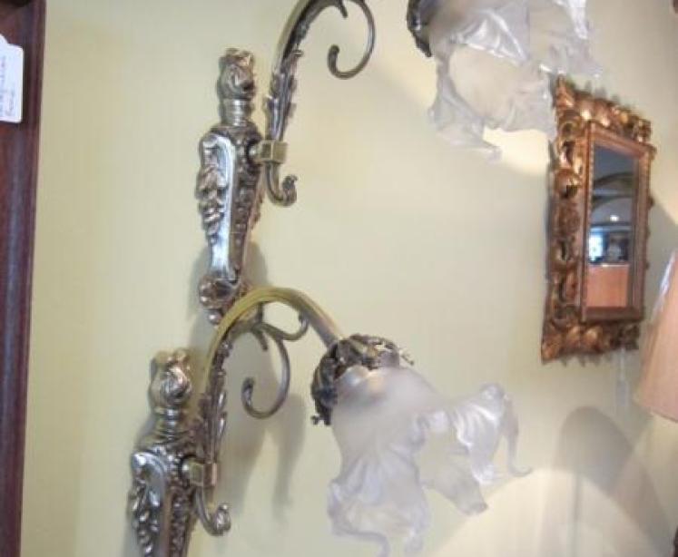 Pair of Edwardian Cast Brass Wall Lights - Image 1