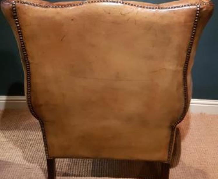 1930's Hide Wing Back Arm Chair - Image 3