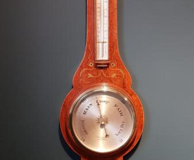 Superb Victorian Inlaid Banjo Barometer - Image 1