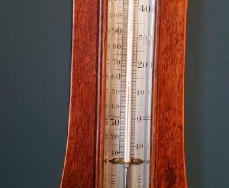 Superb Victorian Inlaid Banjo Barometer - Image 6
