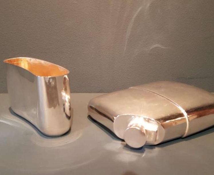 Large Edinburgh Silver Hip Flask - Image 4