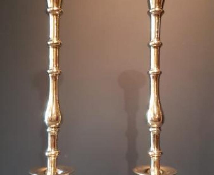 Pair of Impressive Victorian Brass Candlesticks - Image 6