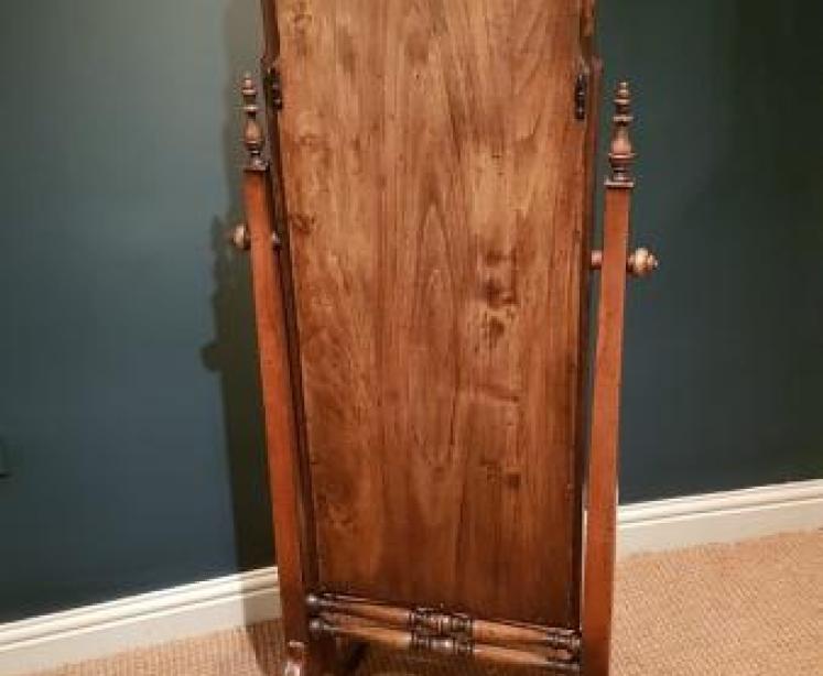 Elegant Walnut Framed Cheval Mirror - Image 7