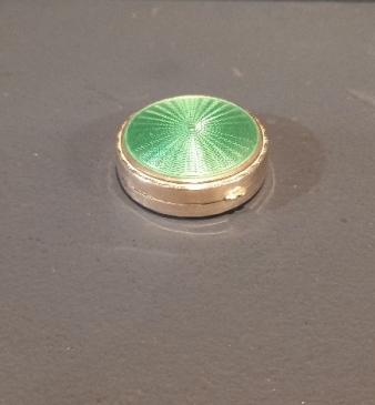 George VI Period Silver & Jade Green Pill Box