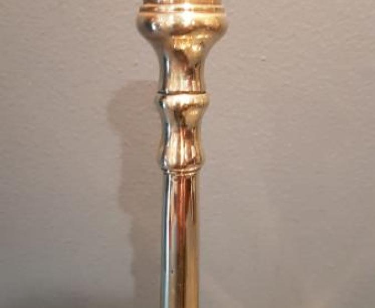 Pair of Victorian Brass Slim Stem Candlesticks - Image 4