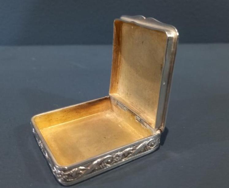 Antique Silver & Royal Blue Enamel Pill Box - Image 4