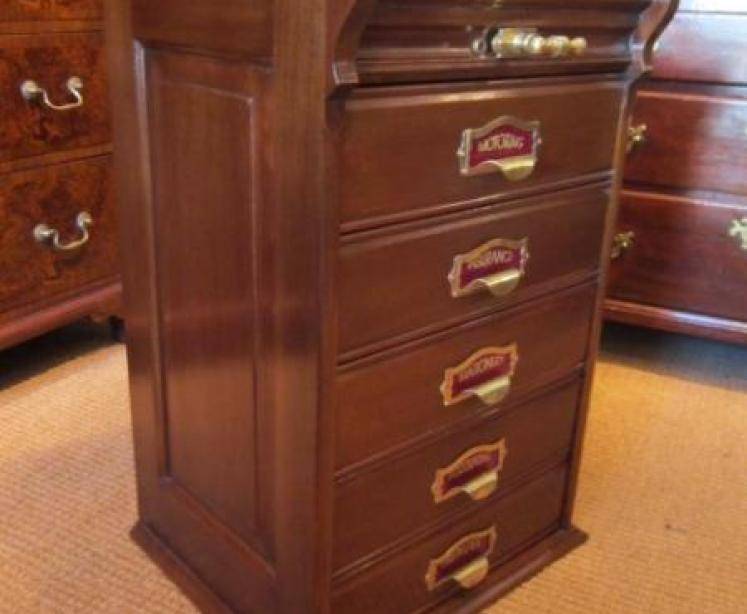 Top Quality Victorian Mahogany File Chest - Image 5