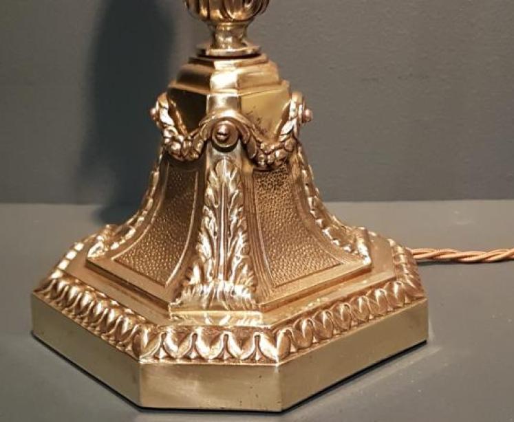 Superb Edwardian Cast Brass Table Lamp - Image 5