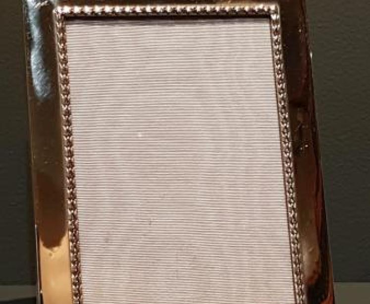 Edwardian Silver Ribbon Crest Photo Frame - Image 1