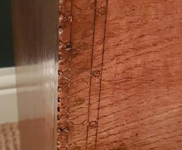 Small Georgian Oak Six Plank Coffer - Image 6