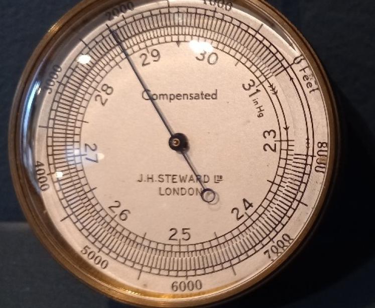 Late Victorian Gilt Brass London Pocket Barometer in Case - Image 3