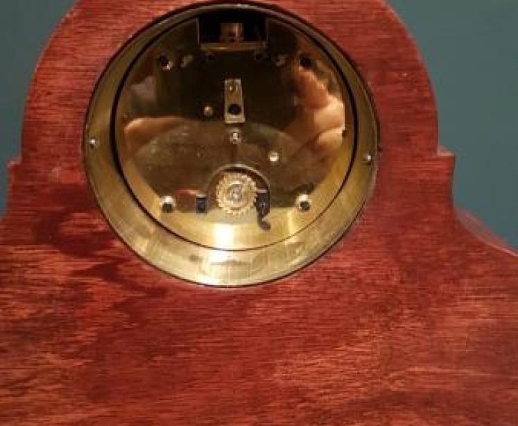 Superb Unusual Shaped Inlaid Mantel Clock - Image 3