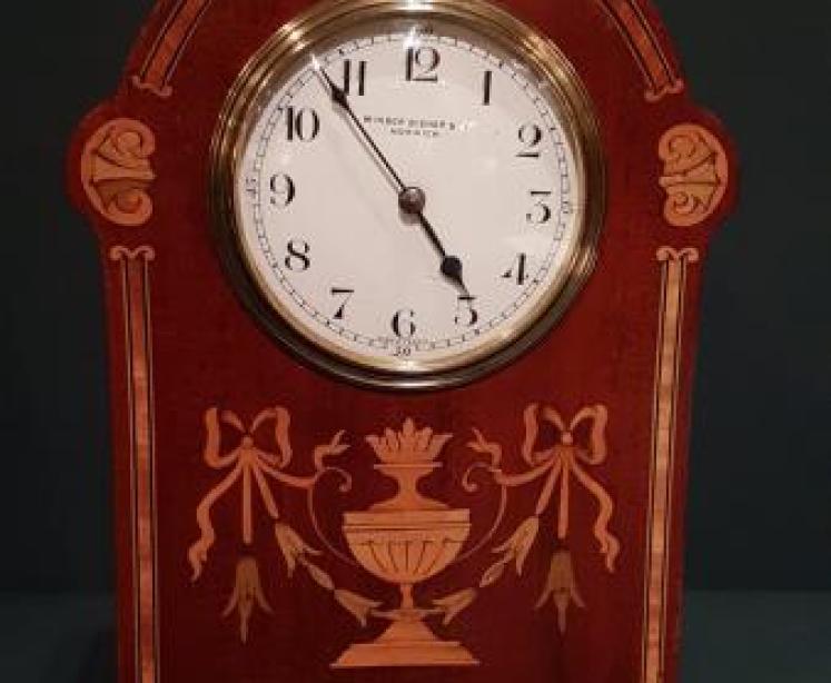 Fine Quality Edwardian Inlaid Mahogany Mantel Clock - Image 1