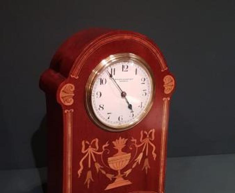 Fine Quality Edwardian Inlaid Mahogany Mantel Clock - Image 2