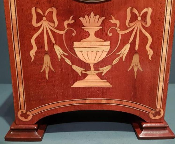 Fine Quality Edwardian Inlaid Mahogany Mantel Clock - Image 6