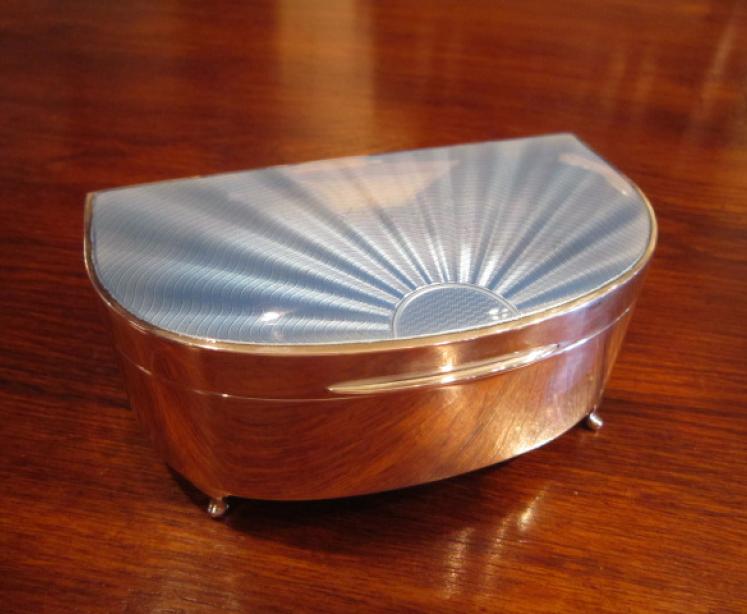 Superb George V Silver & Guillouche Enamel Jewel Box - Image 1