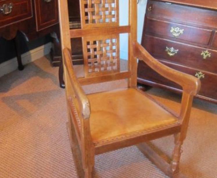 Rare 1950's Mouseman Oak Rocking Armchair - Image 1