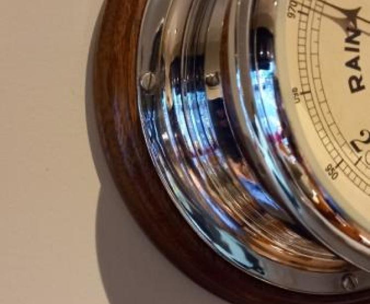 Antique Aberdeen Bulkhead Marine Barometer - Image 5