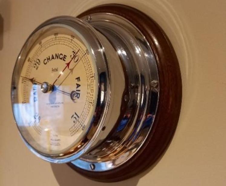 Antique Aberdeen Bulkhead Marine Barometer - Image 7