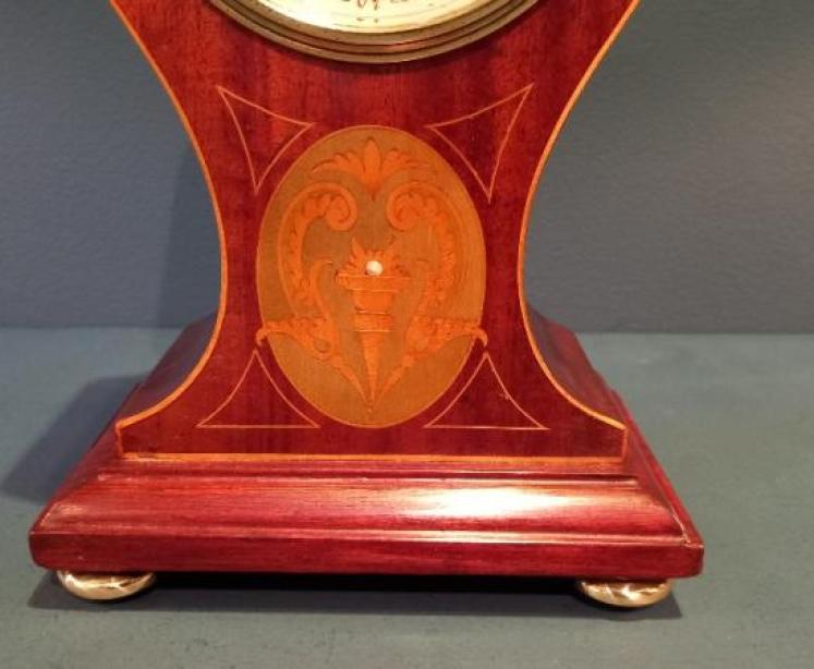 Fine Antique Greek Torch Inlaid Panel Mantel Clock - Image 2