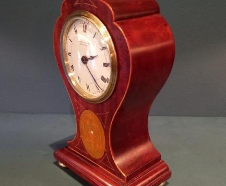 Fine Antique Greek Torch Inlaid Panel Mantel Clock - Image 7