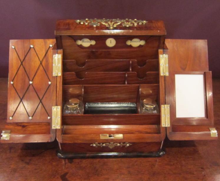 Stunning Victorian Burr Walnut Stationery Box - Image 2
