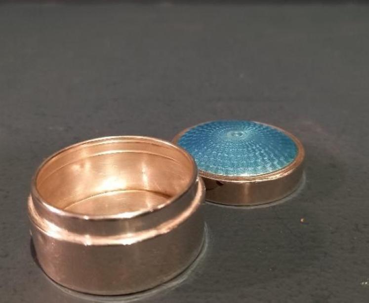 Antique Silver & Blue Enamel Pill Box - Image 6