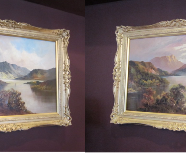 Superb Pair of Scottish Mountain Scene Oil Paintings - Image 1