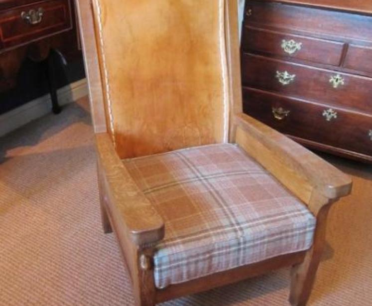 1950's Mouseman Adzed Oak 'Smoker's' Armchair - Image 1