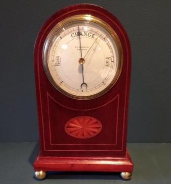 Late Victorian Sheraton Inlaid Desk Top Barometer