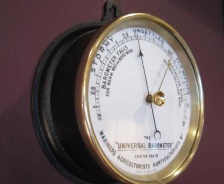 Rare Victorian Cast Iron Universal Marine Barometer - Image 1