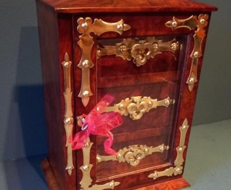 Victorian Burr Walnut Three Drawer Jewel Chest - Image 1