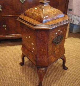 Superb 18th Century Walnut & Marquetry Wine Cooler