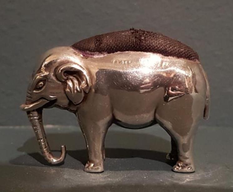 Edwardian Silver Elephant Pin Cushion - Image 1