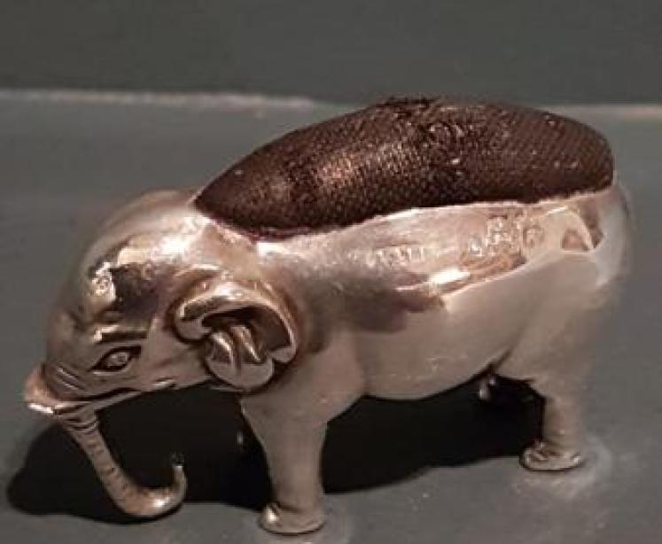 Edwardian Silver Elephant Pin Cushion - Image 2