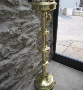 Large Victorian Brass Floor Standing Church Candlestick