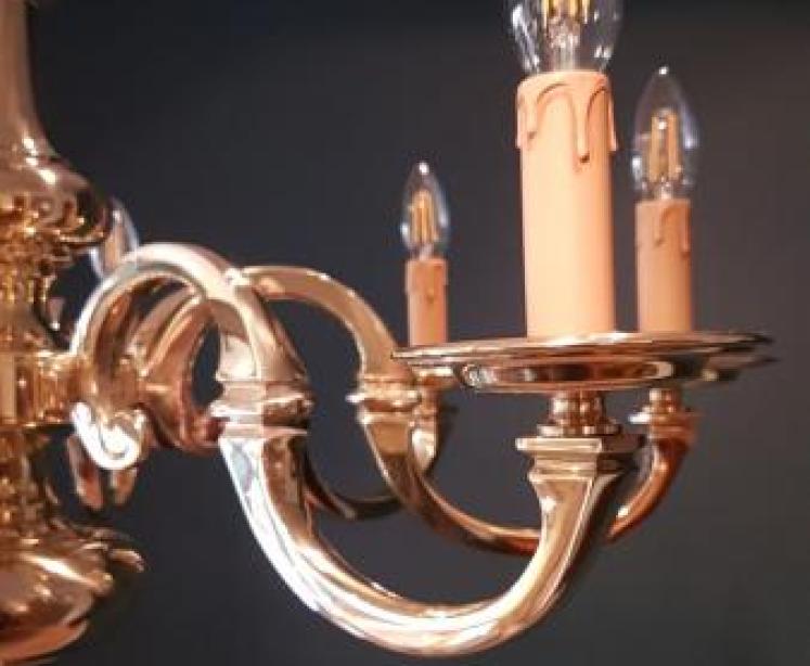 1920's Cast Brass Chandelier - Image 2