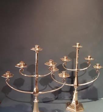 Pair of Victorian Brass Candelabra