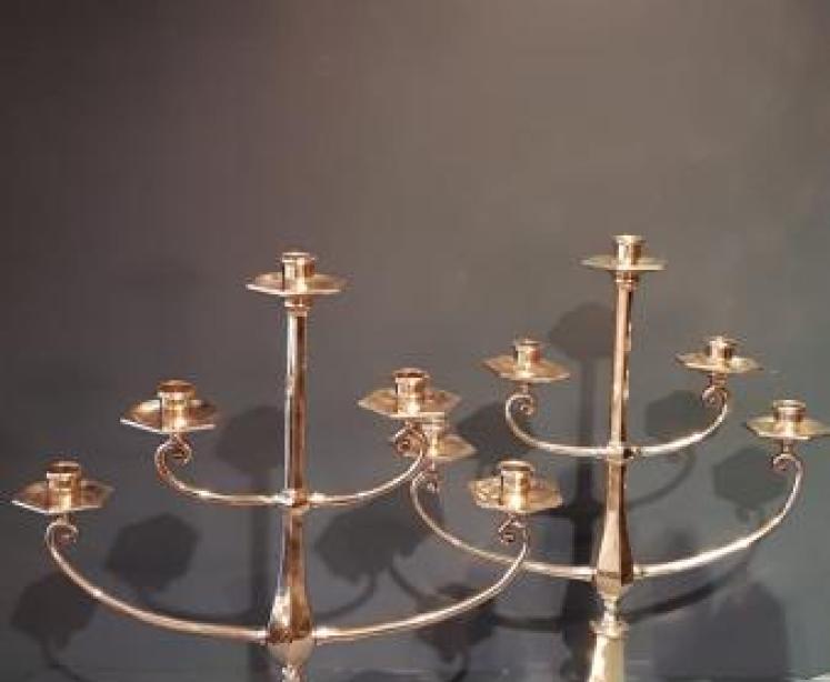 Pair of Victorian Brass Candelabra - Image 1