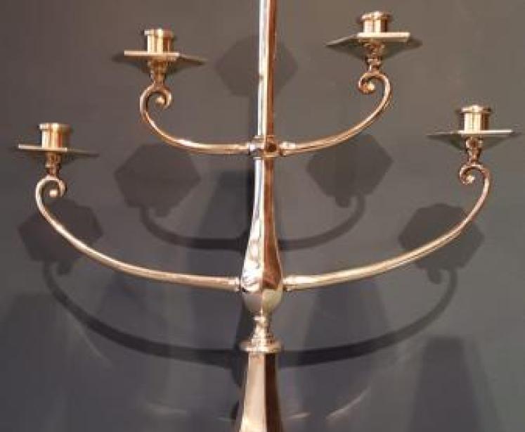 Pair of Victorian Brass Candelabra - Image 2