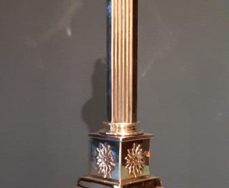 Edwardian Brass Table Lamp - Image 1