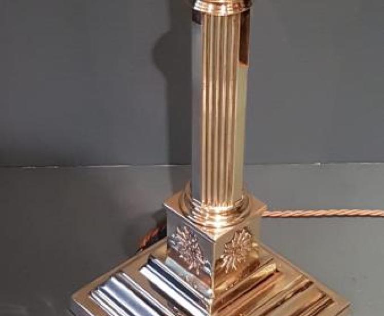 Edwardian Brass Table Lamp - Image 2