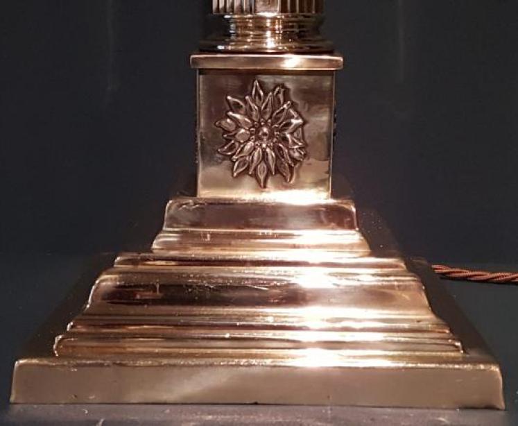 Edwardian Brass Table Lamp - Image 5
