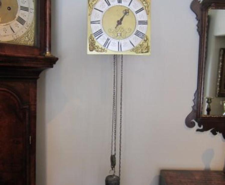 George II Period Brass & Silvered Hook & Spike Clock - Image 1